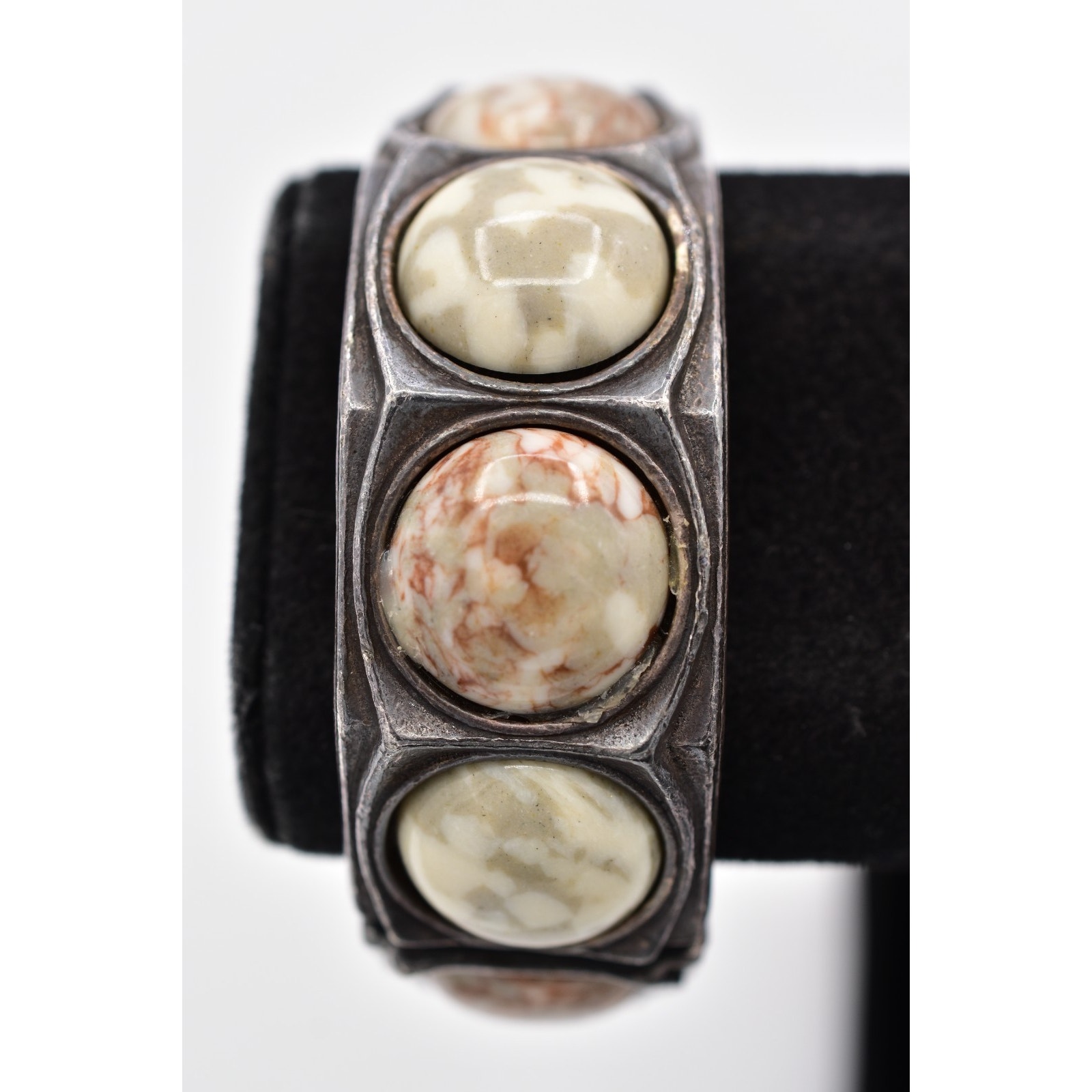 Jay Feinberg Strongwater Vintage Bangle Bracelet Cabochon Chunky Signed 80s Bin7